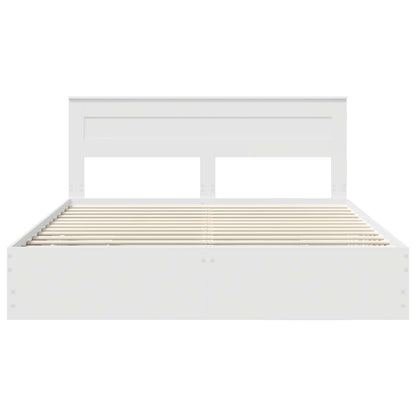 Bedframe met lade met opslag Wit 200 x 200 cm Ingenieurshout