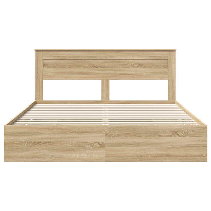 Bedframe met lade Sonoma Eiken 200 x 200 cm Ingenieurshout