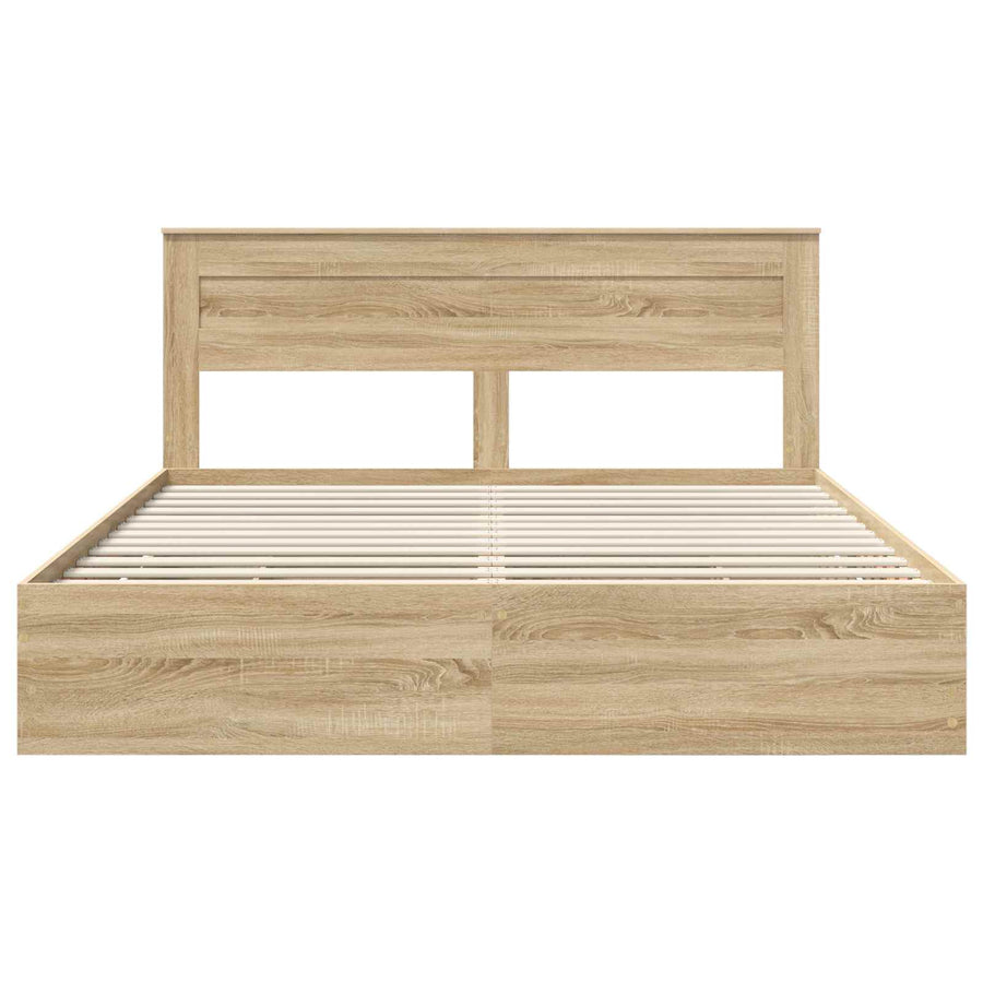 Bedframe met lade Sonoma Eiken 200 x 200 cm Ingenieurshout