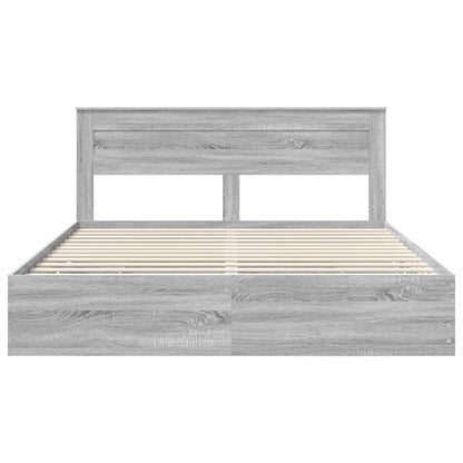 Bedframe met lade Grijs Sonoma 200 x 200 cm Ingenieurshout