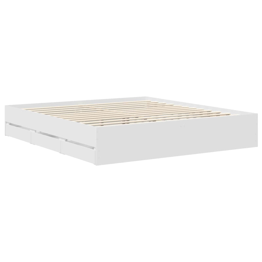 Bedframe met lade met opslag Wit 180 x 200 cm Ingenieurshout