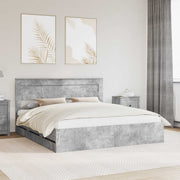 Bedframe met lade beton grijs 180x200 cm