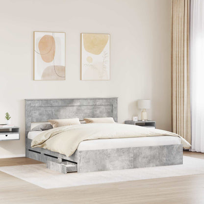 Bedframe met lade Beton Grijs 180 x 200 cm Ingenieurshout