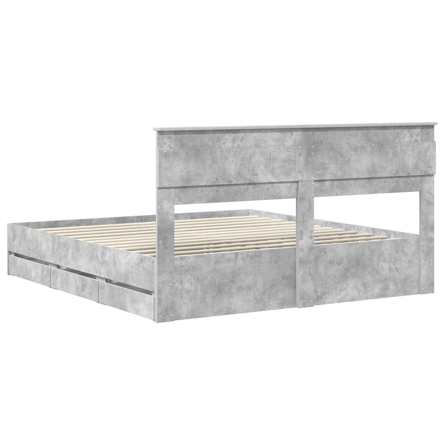 Bedframe met lade Beton Grijs 180 x 200 cm Ingenieurshout