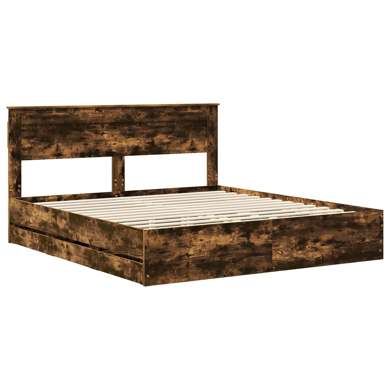 Bedframe met lade Gerookt eiken 180 x 200 cm Ingenieurshout