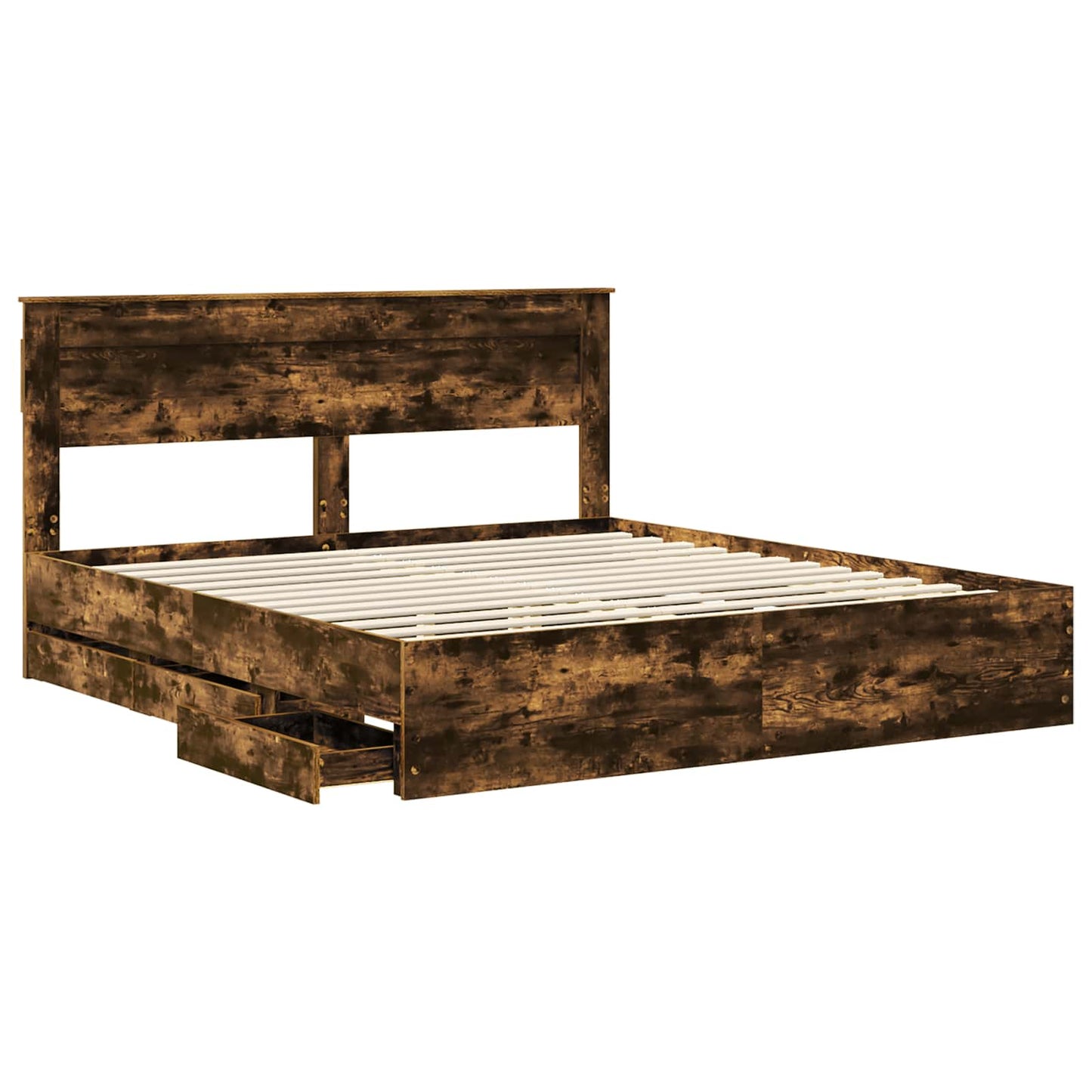 Bedframe met lade Gerookt eiken 180 x 200 cm Ingenieurshout