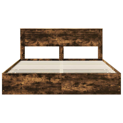Bedframe met lade Gerookt eiken 180 x 200 cm Ingenieurshout