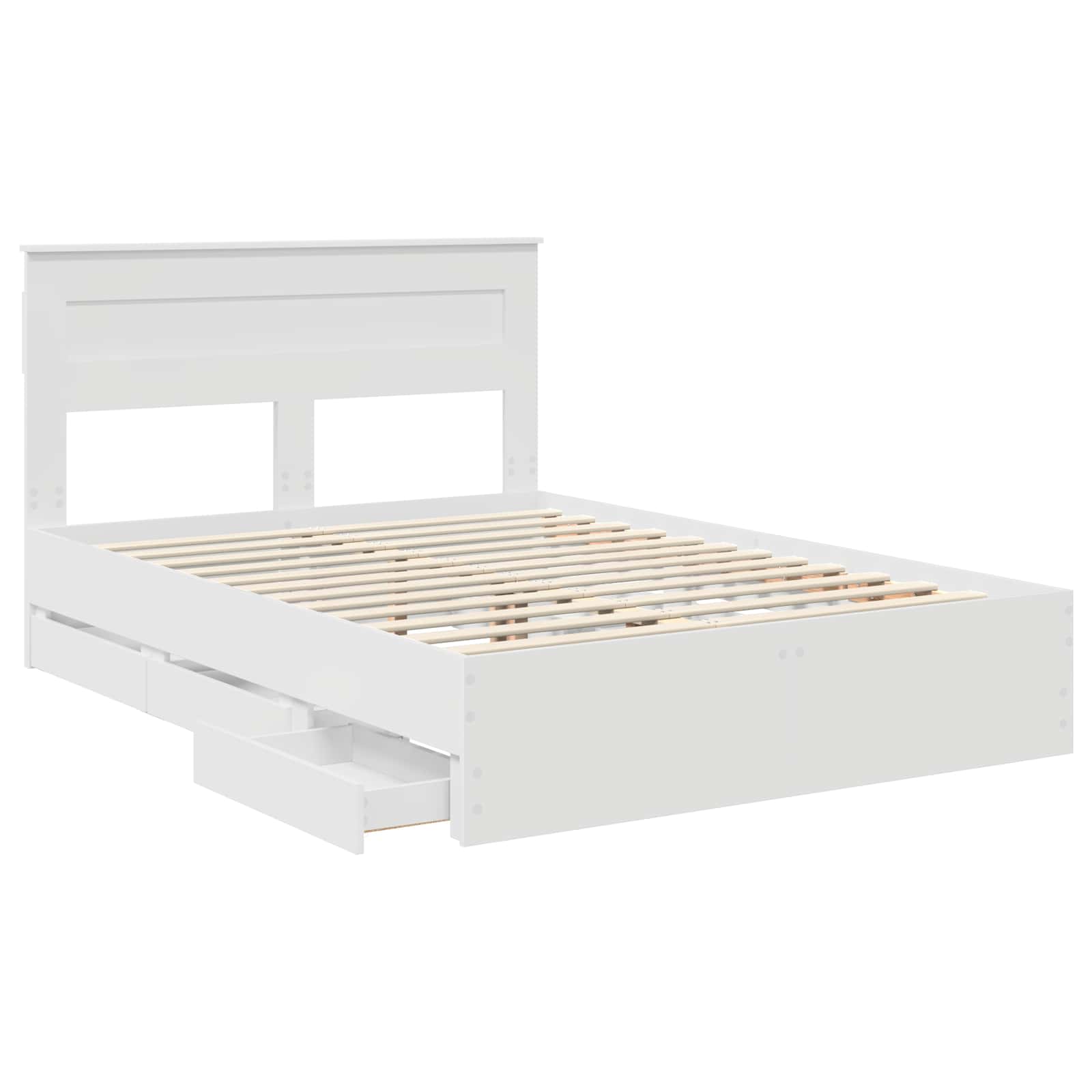 Bedframe met lade met opslag Wit 160 x 200 cm Ingenieurshout