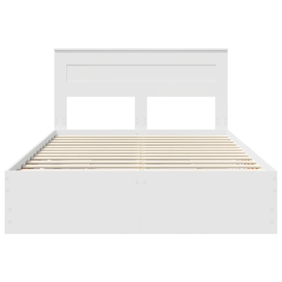 Bedframe met lade met opslag Wit 160 x 200 cm Ingenieurshout