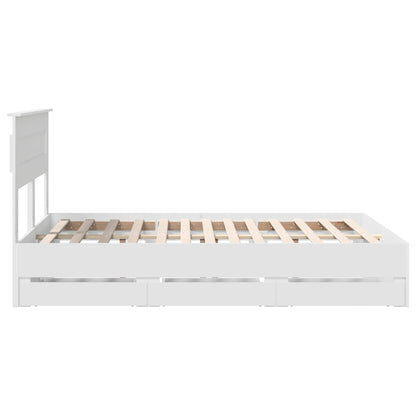Bedframe met lade met opslag Wit 160 x 200 cm Ingenieurshout