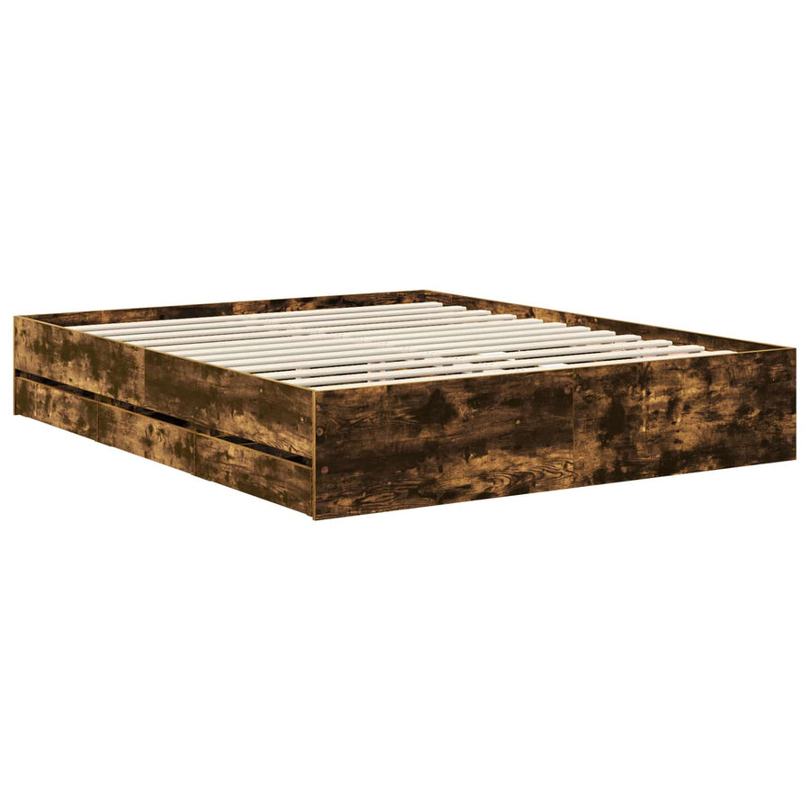 Bedframe met lade Gerookt eiken 160 x 200 cm Ingenieurshout