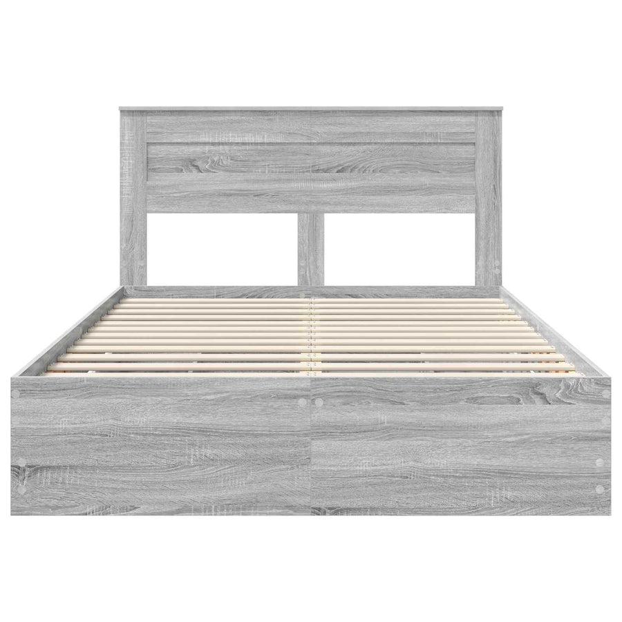 Bedframe met lade Grijs Sonoma 150 x 200 cm Ingenieurshout