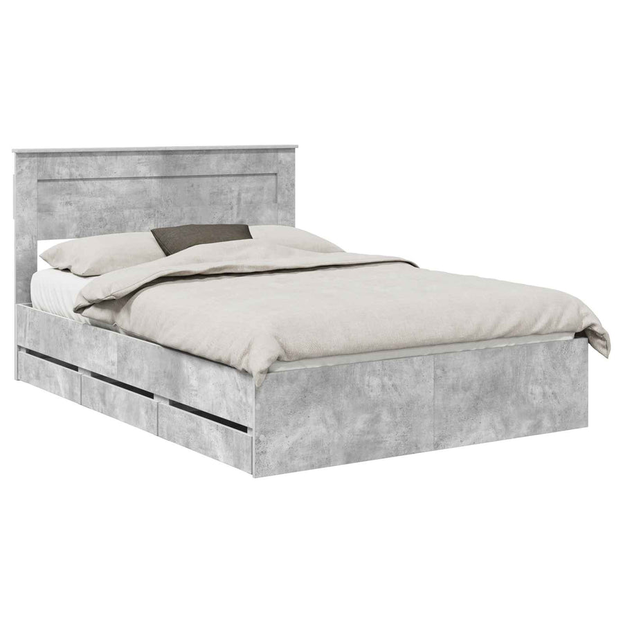 Bedframe met lade Beton Grijs 140 x 190 cm Ingenieurshout