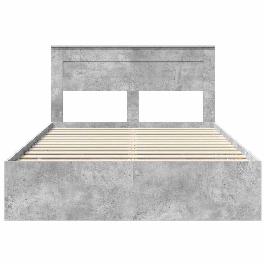 Bedframe met lade Beton Grijs 140 x 190 cm Ingenieurshout
