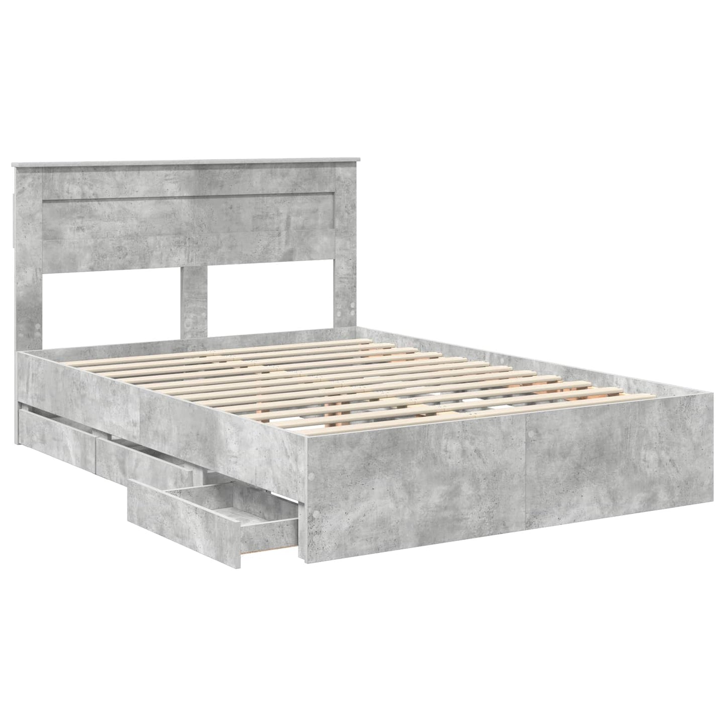 Bedframe met lade Beton Grijs 140 x 200 cm Ingenieurshout