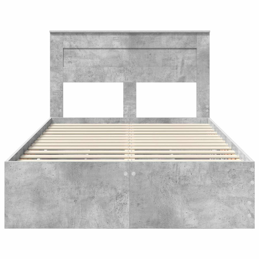 Bedframe met lade Beton Grijs 135 x 190 cm Ingenieurshout