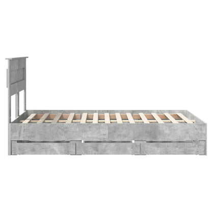 Bedframe met lade Beton Grijs 135 x 190 cm Ingenieurshout