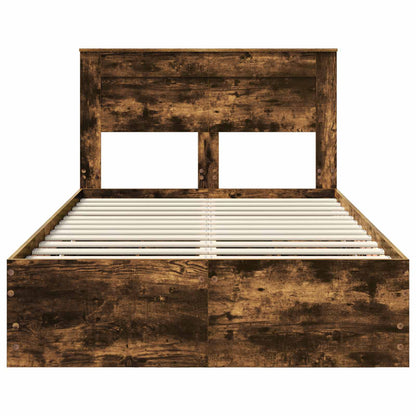 Bedframe met lade Gerookt eiken 135 x 190 cm Ingenieurshout