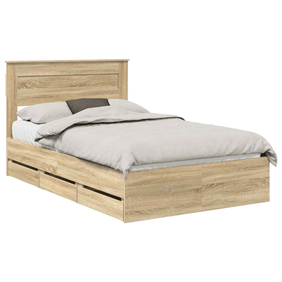 Bedframe met lade Sonoma Eiken 120 x 190 cm Ingenieurshout