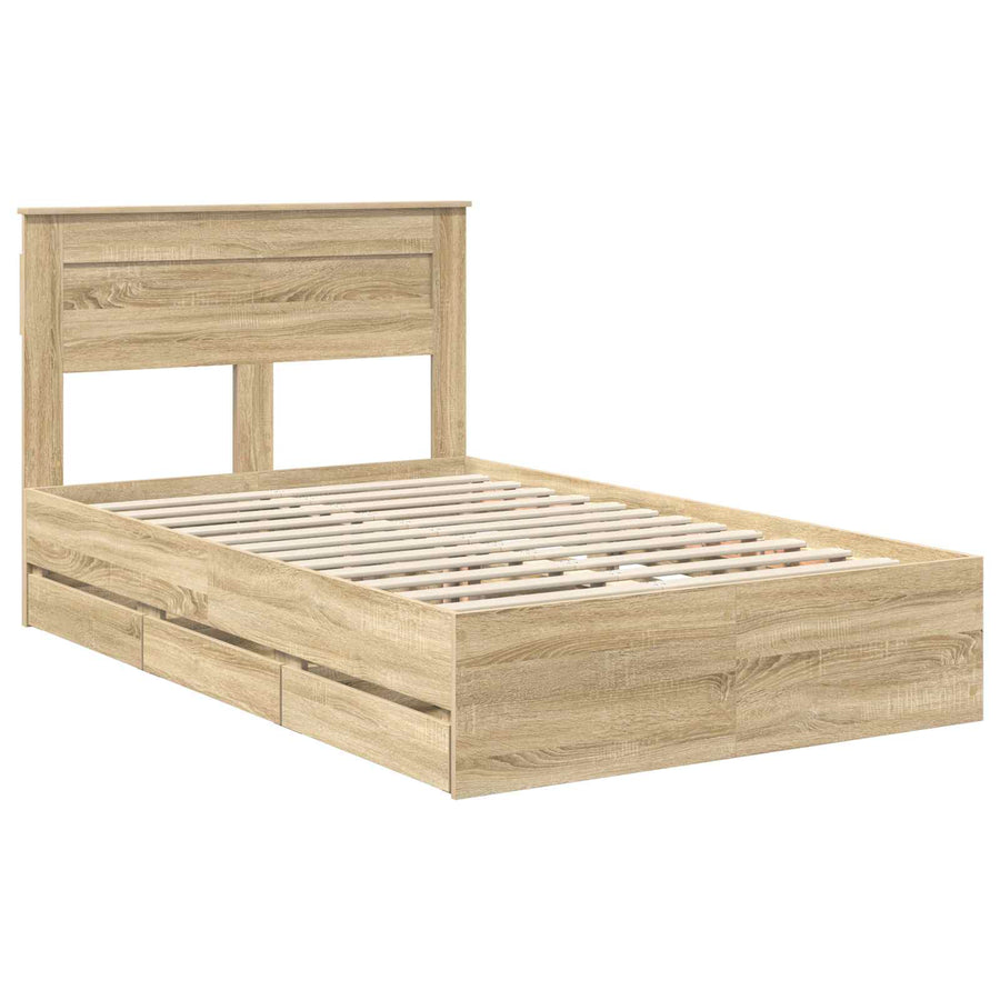 Bedframe met lade Sonoma Eiken 120 x 190 cm Ingenieurshout