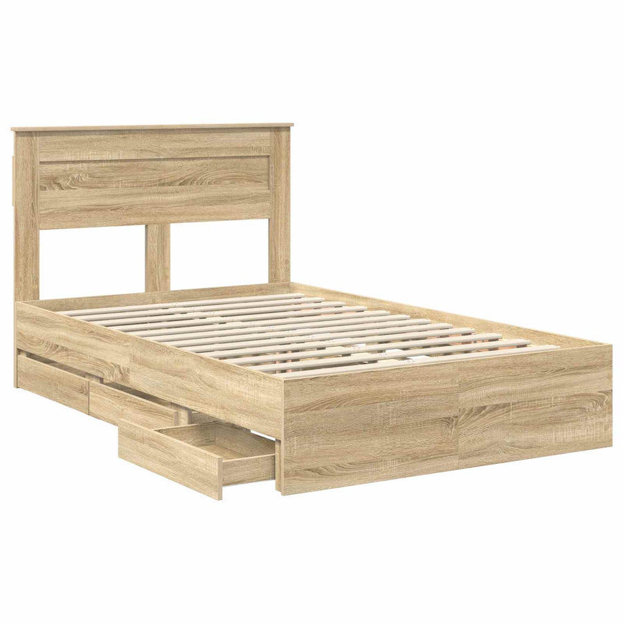 Bedframe met lade Sonoma Eiken 120 x 190 cm Ingenieurshout