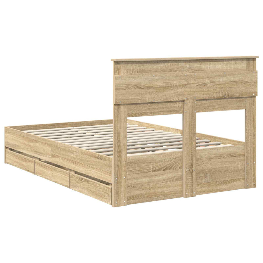 Bedframe met lade Sonoma Eiken 120 x 190 cm Ingenieurshout