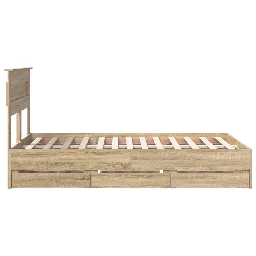 Bedframe met lade Sonoma Eiken 120 x 190 cm Ingenieurshout