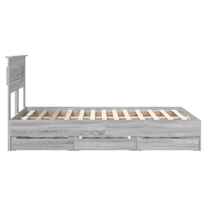 Bedframe met lade Grijs Sonoma 120 x 190 cm Ingenieurshout