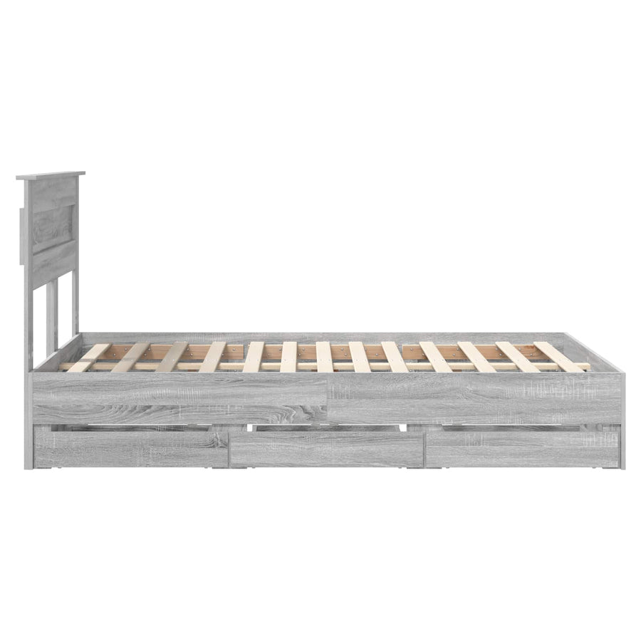 Bedframe met lade Grijs Sonoma 120 x 190 cm Ingenieurshout