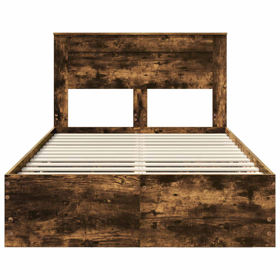 Bedframe met lade Gerookt eiken 120 x 200 cm Ingenieurshout
