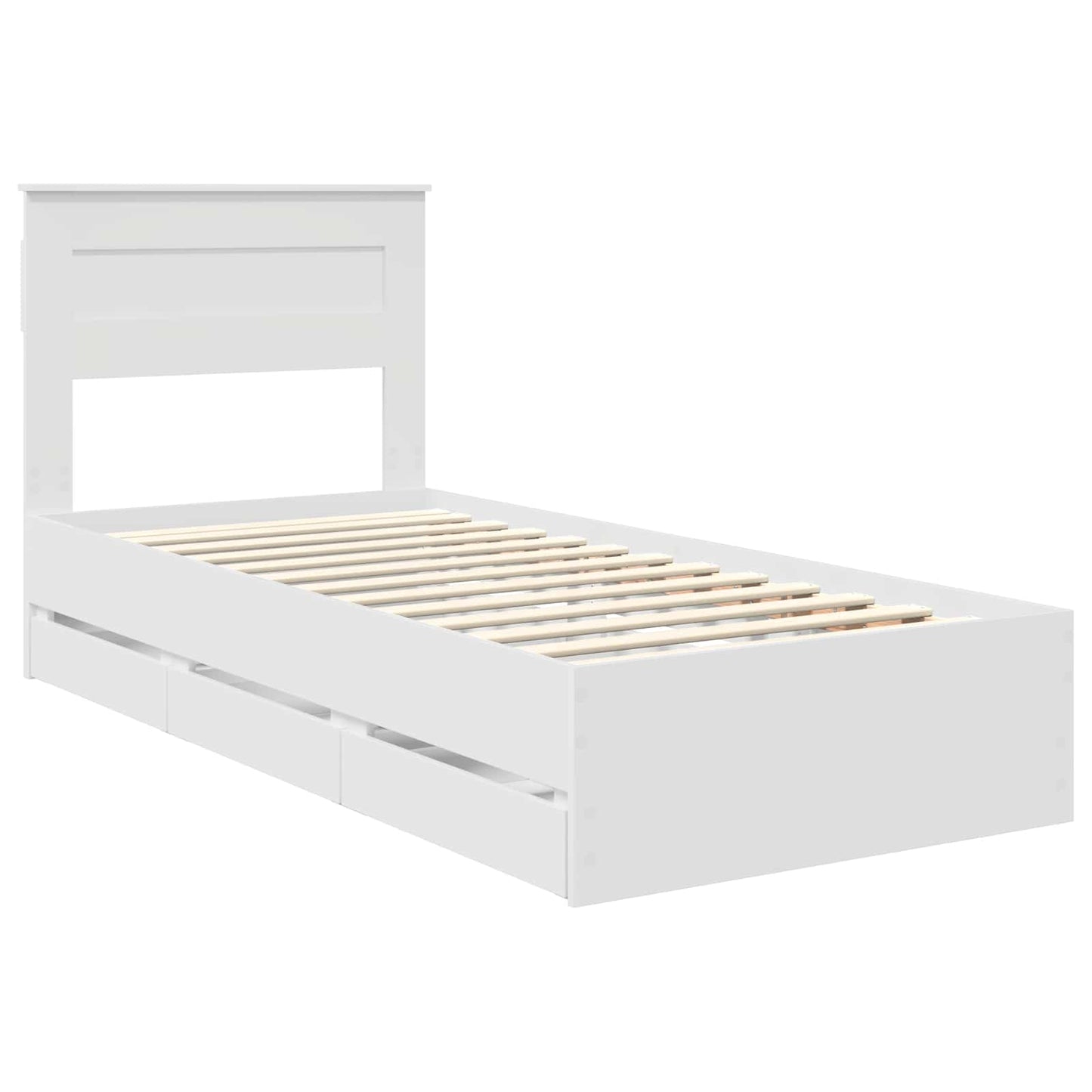 Bedframe met lade met opslag Wit 100 x 200 cm Ingenieurshout