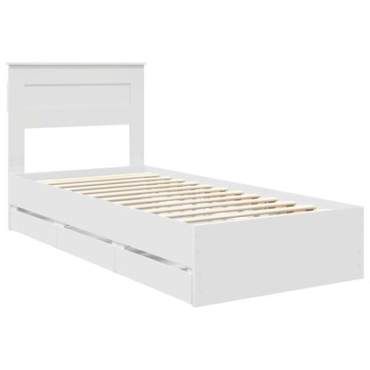 Bedframe met lade met opslag Wit 100 x 200 cm Ingenieurshout