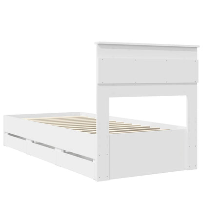 Bedframe met lade met opslag Wit 100 x 200 cm Ingenieurshout