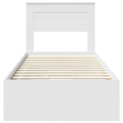 Bedframe met lade met opslag Wit 100 x 200 cm Ingenieurshout