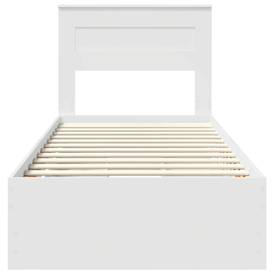 Bedframe met lade met opslag Wit 100 x 200 cm Ingenieurshout