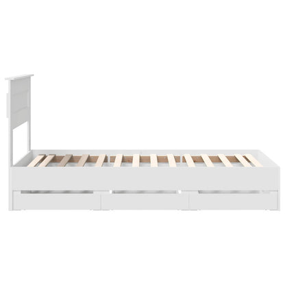 Bedframe met lade met opslag Wit 100 x 200 cm Ingenieurshout