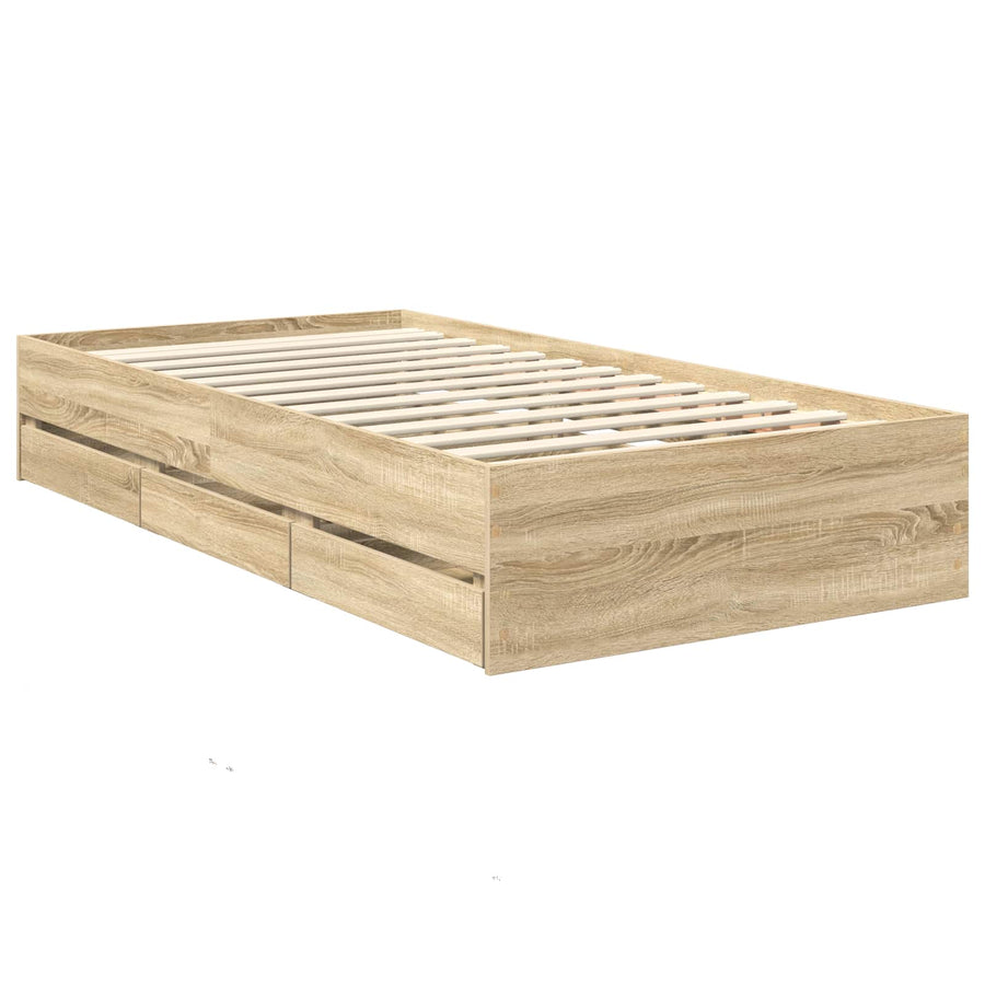 Bedframe met lade Sonoma Eiken 100 x 200 cm Ingenieurshout