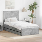 Bedframe met lade beton grijs 90x190 cm