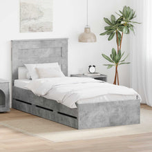 Bedframe met lade Beton Grijs 90 x 190 cm Ingenieurshout