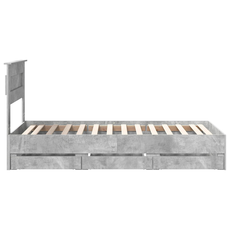 Bedframe met lade Beton Grijs 90 x 190 cm Ingenieurshout