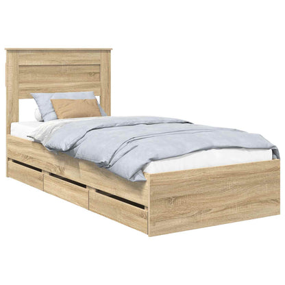 Bedframe met lade Sonoma Eiken 90 x 200 cm Ingenieurshout
