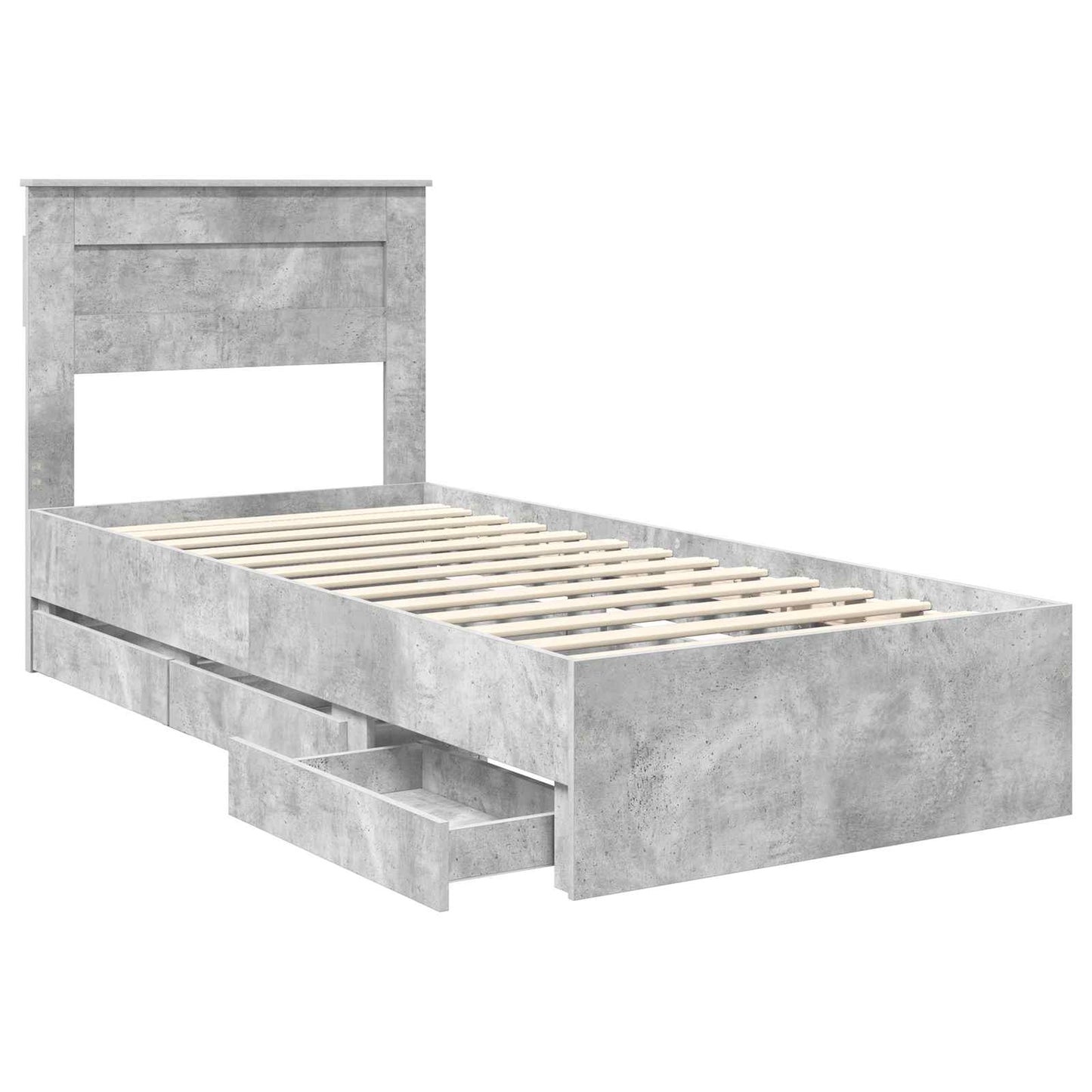 Bedframe met lade Beton Grijs 90 x 200 cm Ingenieurshout