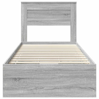 Bedframe met lade Grijs Sonoma 90 x 200 cm Ingenieurshout