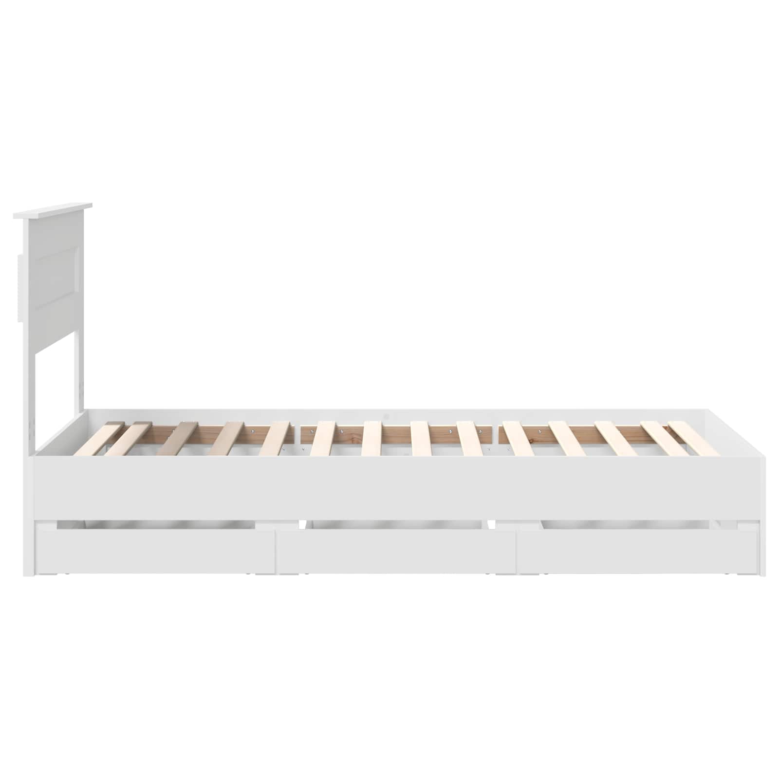 Bedframe met lade met hoofdeinde Wit 75 x 190 cm Ingenieurshout