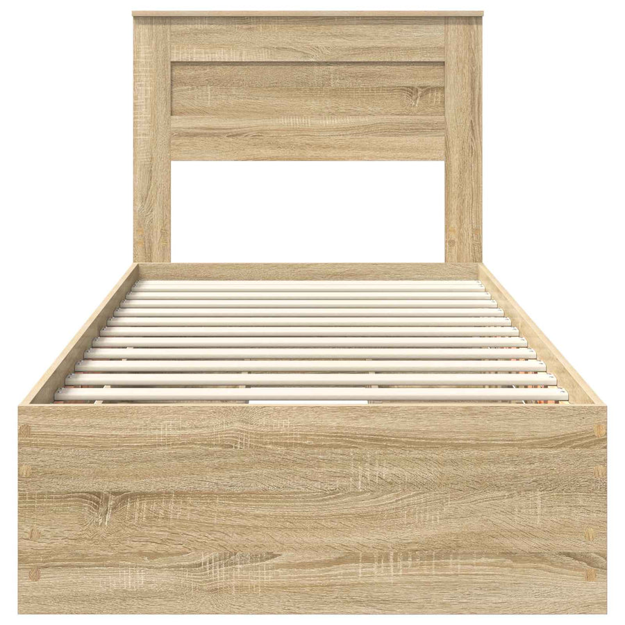Bedframe met lade Sonoma Eiken 75 x 190 cm Ingenieurshout