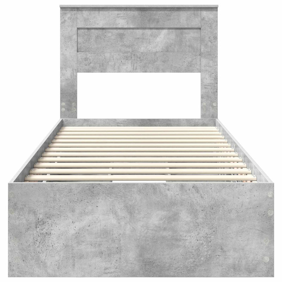 Bedframe met lade Beton Grijs 75 x 190 cm Ingenieurshout