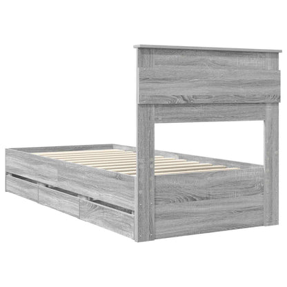 Bedframe met lade Grijs Sonoma 75 x 190 cm Ingenieurshout