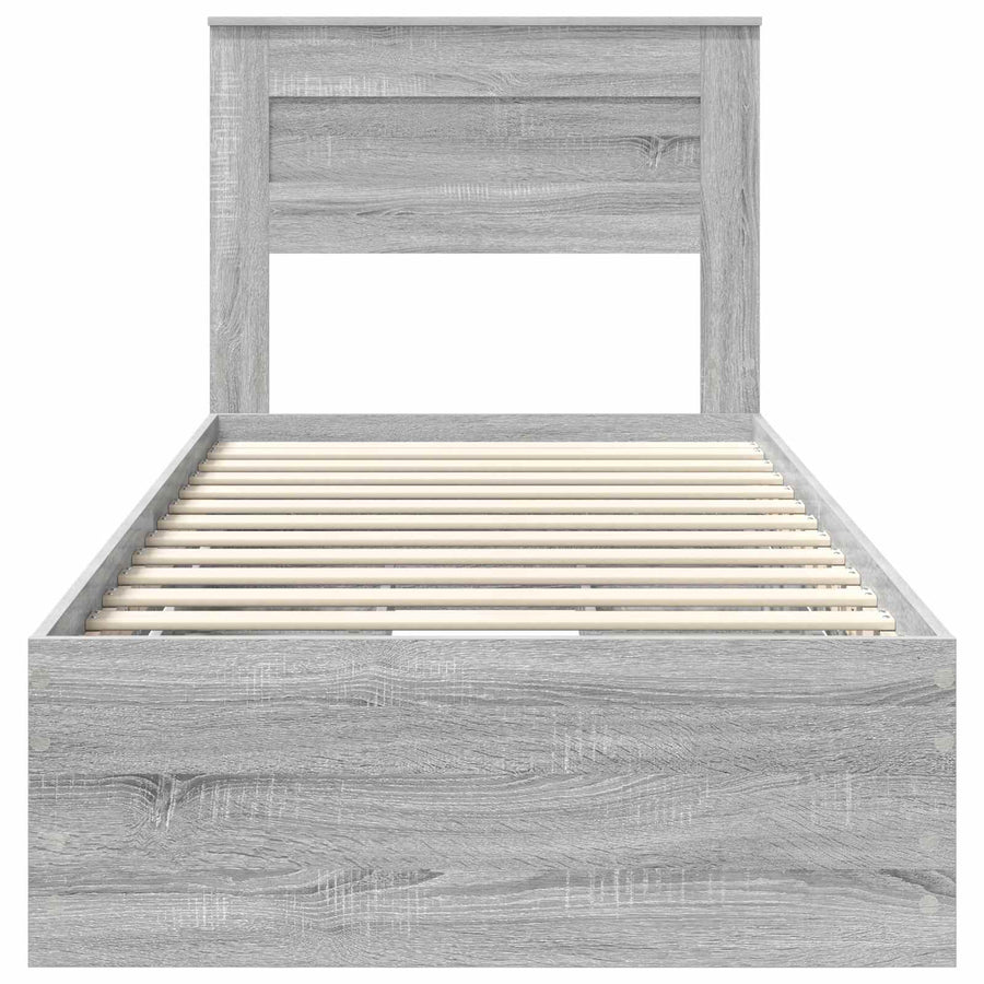 Bedframe met lade Grijs Sonoma 75 x 190 cm Ingenieurshout