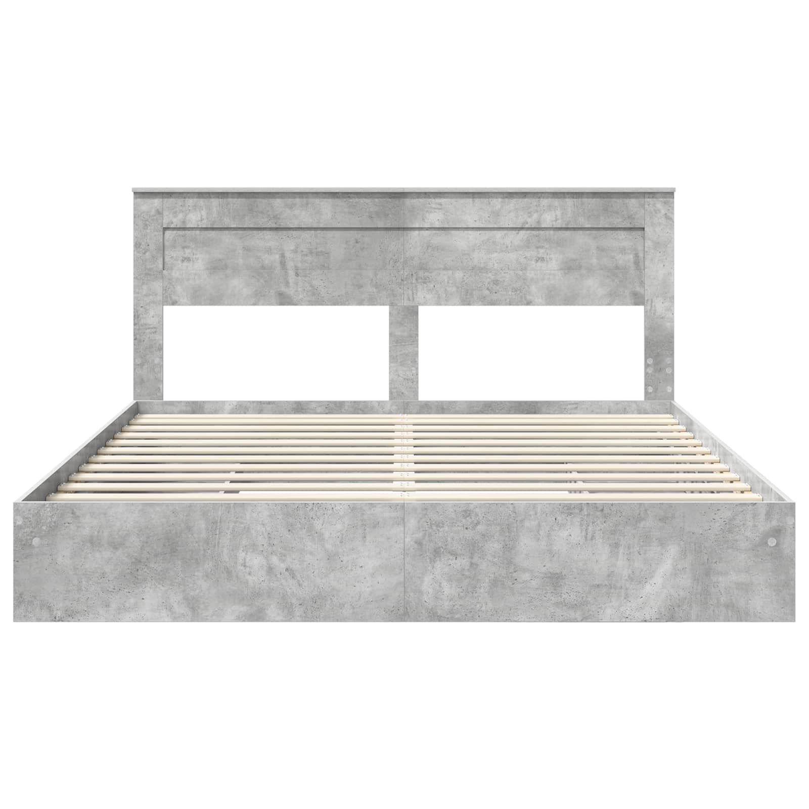 Opslag bed met hoofdeinde Beton Grijs 200 x 200 cm Bewerkt hout