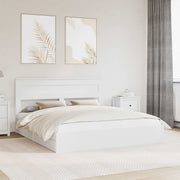 Opbergbed 180x200 cm wit bewerkt hout